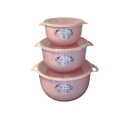 Ver imagem 1 de Kit 03 Potes Redondo Rosa Caçarola com Tampa Vasilhas