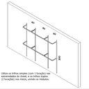 Ver imagem 2 de Arara cabideiro aramado trilho parede closet loja suspenso Br 2,20 m