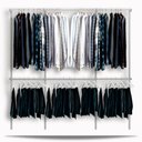 Ver imagem 1 de Arara cabideiro aramado trilho parede closet loja suspenso Br 2,20 m