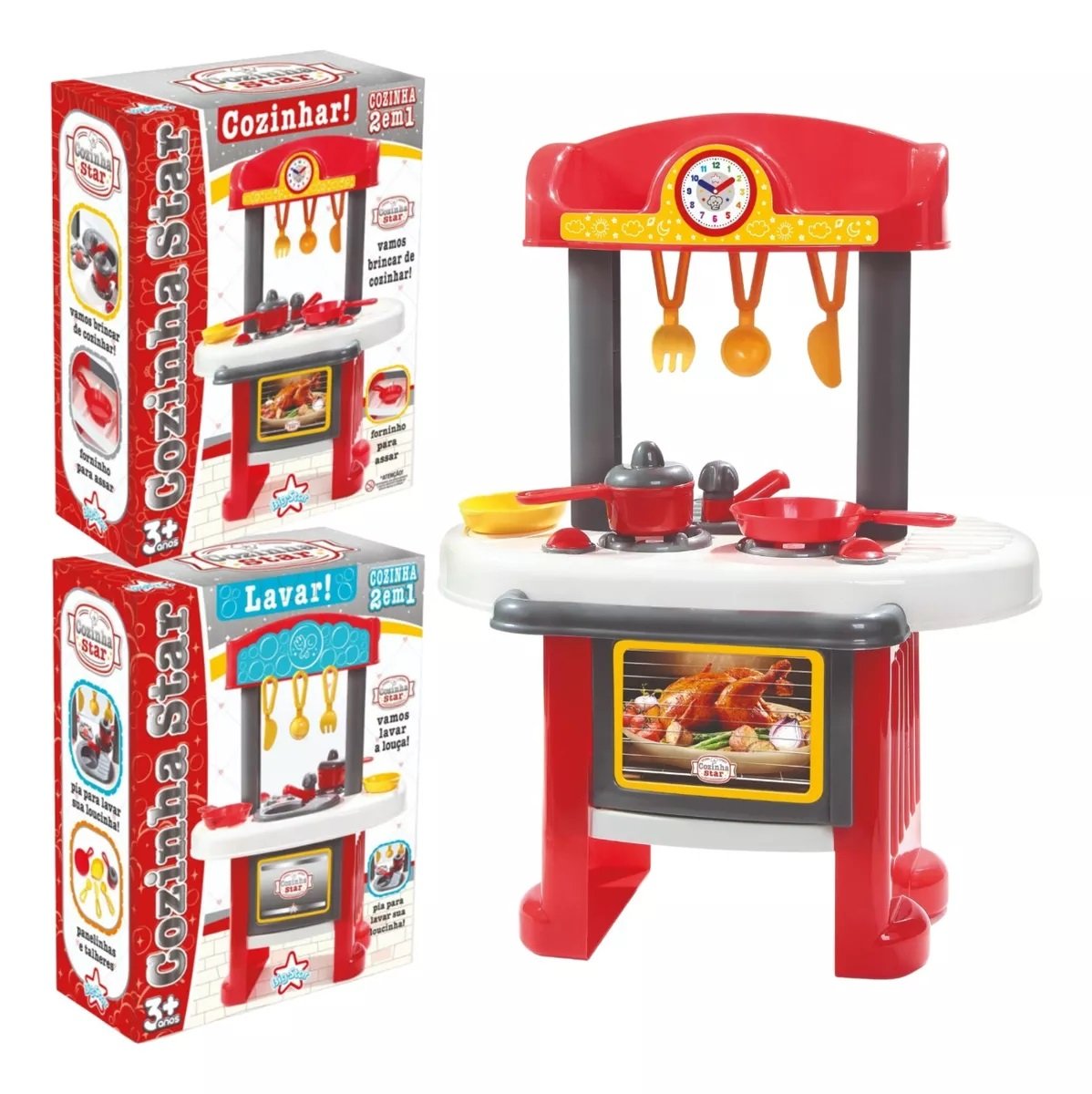 Brinquedo Cozinha Star Infantil Completa 2 em 1 Big Star +3 Anos - 2