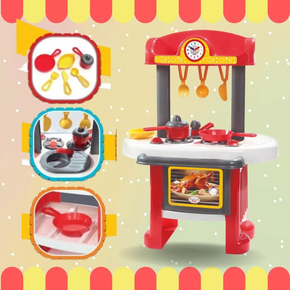 Brinquedo Cozinha Star Infantil Completa 2 em 1 Big Star +3 Anos - 4