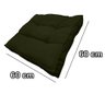 Almofada Futon Cadeiras Bancos Áreas 60x60 Cm Verde Musgo - 5