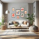 Ver imagem 1 de Kit 7 Quadros Decorativos Matisse Abstrato Corais - com Vidro:madeira Preta