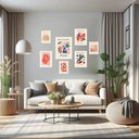 Ver imagem 2 de Kit 7 Quadros Decorativos Matisse Abstrato Corais - com Vidro:madeira Preta