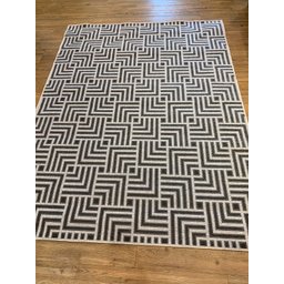 Tapete Sala Moderno Geometrico Tabuleiro 150X200 Cm Cinza 51 - 3