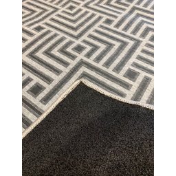 Tapete Sala Moderno Geometrico Tabuleiro 150X200 Cm Cinza 51 - 4