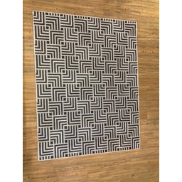 Tapete Sala Moderno Geometrico Tabuleiro 150X200 Cm Cinza 51 - 2