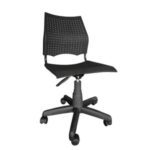 Cadeira de Escritorio Giratoria Versat para Recepção com Regulagem de Altura Plastico Preta