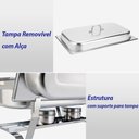 Ver imagem 2 de Rechaud Retangular 9 L com 3 Cubas 1/3 Banho Maria Gourmet - Brinovar