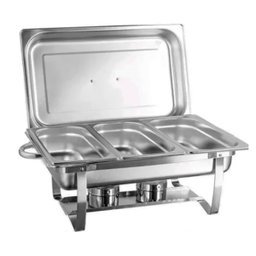 Rechaud Retangular 9 L com 3 Cubas 1/3 Banho Maria Gourmet - Brinovar - 1