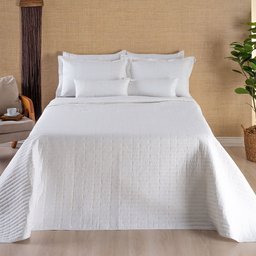 Kit Cobre Leito Casal Queen 7 Peças Bordado Urbany Hipercal 400 Fios:branco - 1