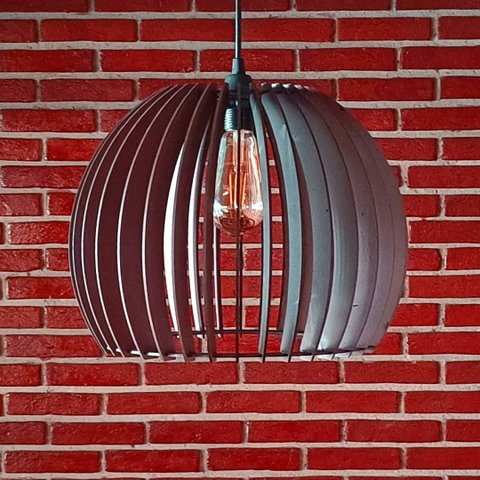 Luminária Teto tipo Pendente em MDF UNIVERSO Completa -:Marrom