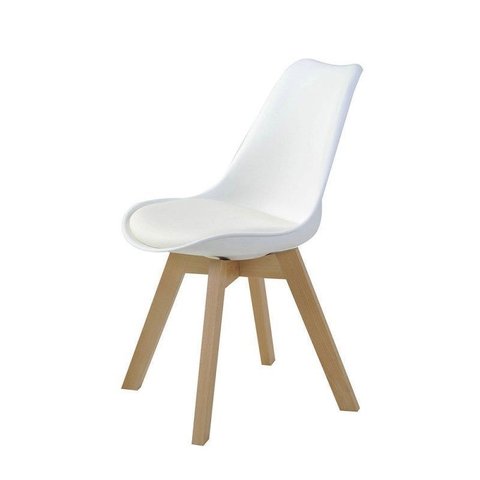 Cadeira Saarinen Wood Polipropileno Branca Base Madeira Moderna