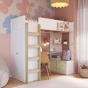 Ver imagem 1 de Cama Infantil Multifuncional com Armário e Escrivaninha Branco/carvalho Araguaia - Completa Móveis