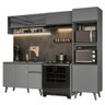 Armário de Cozinha Completa 260cm Cinza Nice Madesa 08 - 3
