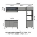Ver imagem 4 de Armário de Cozinha Completa 260cm Cinza Nice Madesa 08