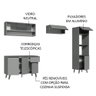 Armário de Cozinha Completa 260cm Cinza Nice Madesa 08 - 5