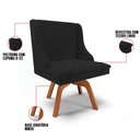 Ver imagem 3 de Kit 8 Cadeiras Estofadas Giratória para Sala de Jantar Lia Linho Preto - Ibiza