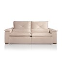 Ver imagem 3 de Sofá Retrátil Reclinável Molas Pillow15 Adam Veludo Bege Medio 2,3m