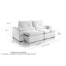 Sofá Retrátil Reclinável Molas Pillow15 Adam Veludo Bege Medio 2,3m - 5