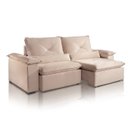 Ver imagem 1 de Sofá Retrátil Reclinável Molas Pillow15 Adam Veludo Bege Medio 2,3m