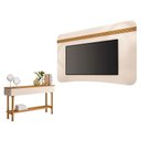 Ver imagem 1 de Painel Suspenso Armony Off White Cinamomo com Aparador Fiero Off White Cinamomo - Hb Móveis