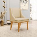 Ver imagem 2 de Kit 5 Cadeiras Decorativas Sala de Jantar Base Fixa de Madeira Firenze Suede Cinza/Preto G19 - Gran 
