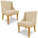 Ver imagem 1 de Kit 5 Cadeiras Decorativas Sala de Jantar Base Fixa de Madeira Firenze Suede Cinza/Preto G19 - Gran 