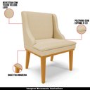 Ver imagem 4 de Kit 5 Cadeiras Decorativas Sala de Jantar Base Fixa de Madeira Firenze Suede Cinza/Preto G19 - Gran 