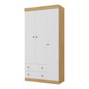 Ver imagem 2 de Guarda-roupa Infantil 92cm 3 Portas e 2 Gavetas Encanto Multimóveis Mp4447 Madeirado/branco