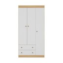 Ver imagem 4 de Guarda-roupa Infantil 92cm 3 Portas e 2 Gavetas Encanto Multimóveis Mp4447 Madeirado/branco