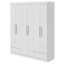 Ver imagem 1 de Guarda Roupa Casal Zeus 6 Portas de Bater 4 Gavetas MDP Branco Móveis Lopas