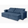 Sofá Retrátil e Reclinável 2,70m Canadá Estilo Estofados - Suede Veludo Cor "azul" - 2