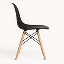 Ver imagem 3 de Cadeira Charles Eames Eiffel Ef-001 Base Madeira - Preta