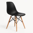 Ver imagem 2 de Cadeira Charles Eames Eiffel Ef-001 Base Madeira - Preta