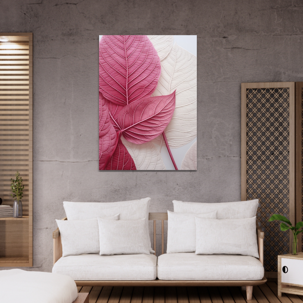 Quadro para Decoração de Casas Lojas Hotéis Folhas Delicadas - 4