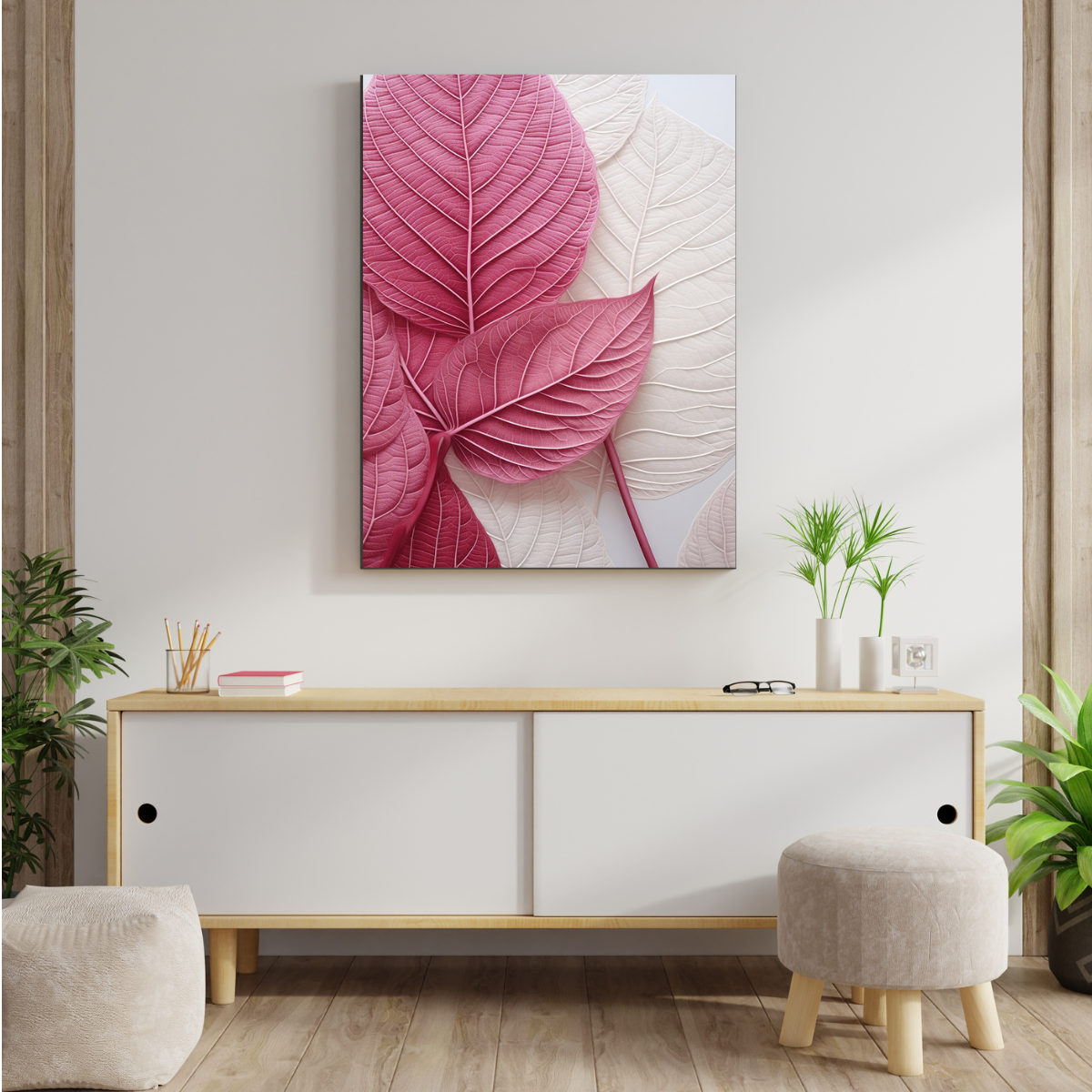 Quadro para Decoração de Casas Lojas Hotéis Folhas Delicadas - 3