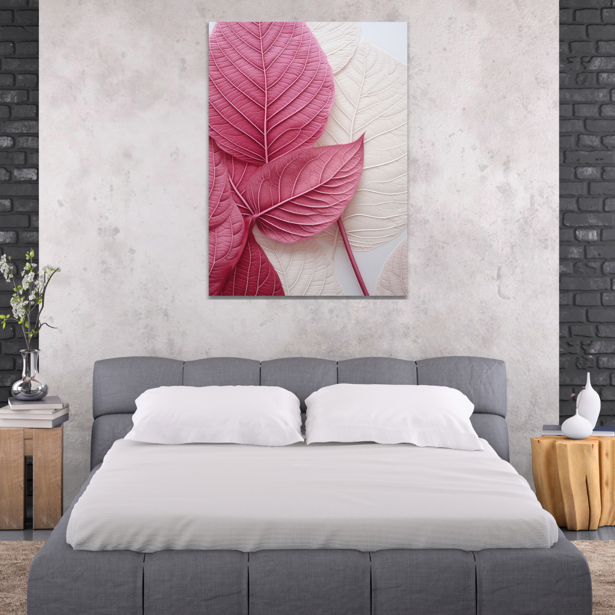 Quadro para Decoração de Casas Lojas Hotéis Folhas Delicadas - 6