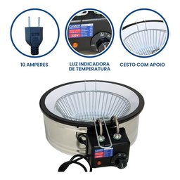 Fritadeira Industrial Eletrica Tacho Esmaltado 5l - 3