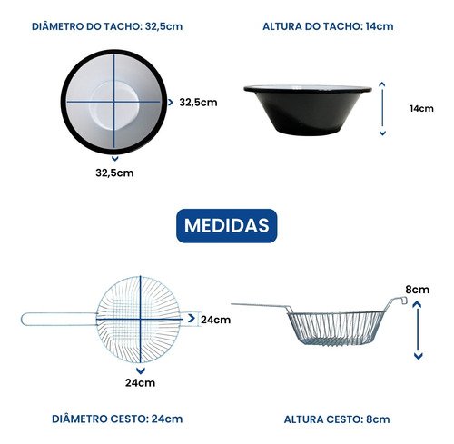 Fritadeira Industrial Eletrica Tacho Esmaltado 5l - 5