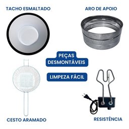 Fritadeira Industrial Eletrica Tacho Esmaltado 5l - 4