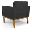 Ver imagem 7 de Poltrona Decorativa Karen Pés Fixo em Madeira Castanho Pu Preto G19 - Gran Belo
