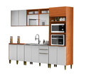 Ver imagem 1 de Cozinha Luana Modulada 5 Peças com Balcão P/ Pia 120cm sem Cuba - Cinammo/branco Aramóveis