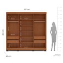 Ver imagem 4 de Roupeiro Lisboa 3 Portas de Correr 4 Gavetas 217x213cm Freijó/Creme 240846