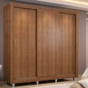 Ver imagem 1 de Guarda Roupa Casal Madesa Lyon 3 Portas de Correr 2 Gavetas com Pés - Rustic