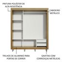 Ver imagem 6 de Guarda Roupa Casal Madesa Lyon 3 Portas de Correr 2 Gavetas com Pés - Rustic
