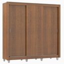 Ver imagem 3 de Guarda Roupa Casal Madesa Lyon 3 Portas de Correr 2 Gavetas com Pés - Rustic