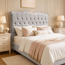 Ver imagem 1 de Cabeceira Greta 90cm Estofada Veludo p/ Cama Solteiro Quarto