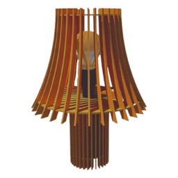 Abajur de Mesa em MDF - Cor: Marrom - 1