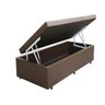 Baú Box Solteiro Tecido Sintético Marrom com Colchão Pillow Angel - Bello Box - Molas Ensacadas - 2